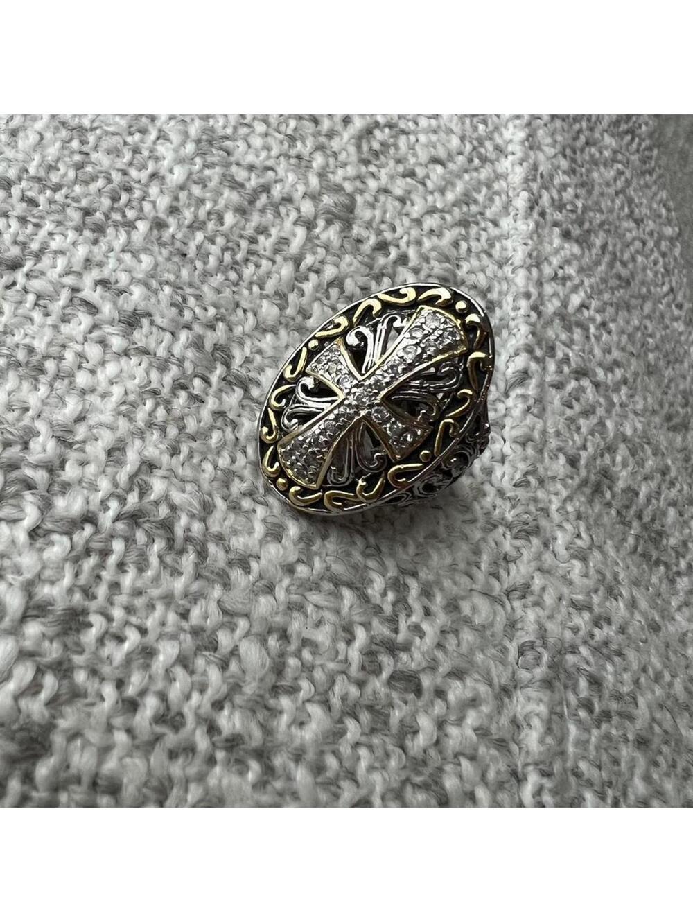 Vintage Victorian Large Two-Tone Oval Statement Ring